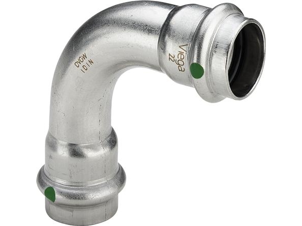 Viega Inox Bøjning 90 Grader 18 Mm Inox, Rustfri Stål Muffe/Muffe, Sc-Contur