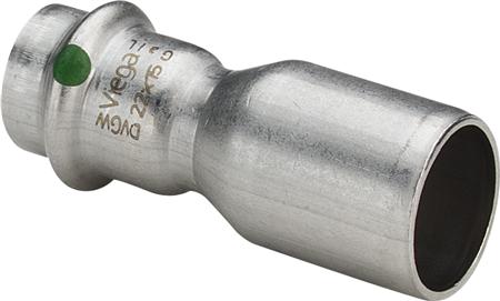 Sanpress Inox reduktion 22 x 15 mm rostfritt stål | VVS Artiklar - Rör & Kopplingar - Tryckrör och rördelar | GameStuff