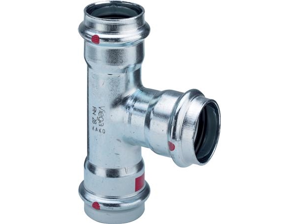VIEGA Prestabo tee 35x22x35mm af ulegeret stål SC-contur | VVS Artiklar - Rör & Kopplingar - Tryckrör och rördelar | GameStuff