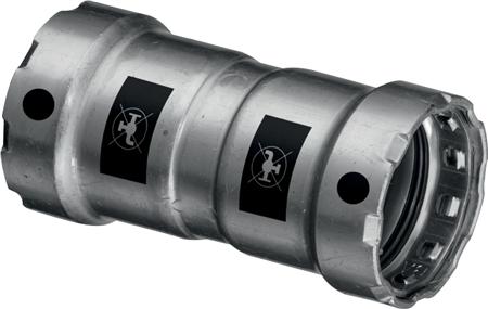 VIEGA Megapress muffe 3/4 af ulegeret stål med zink/nikkel belægning, SC-Contur.