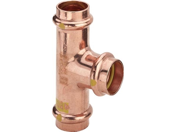 Profipress G T-stycke 28 x 22 x 28 mm koppar | VVS Artiklar - Rör & Kopplingar - Tryckrör och rördelar | GameStuff