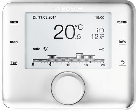 Bosch Rum- Og Klimastyring Cw400. Til Både Brugsvand Og Centralvarme. Kan Kombinere Forskellige Varmekilder, Erstatning For Fw120