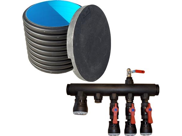 Komplet Plast-line fordelerbrønd T/Jordvarme 2 X 40 / 1 X 50