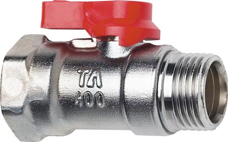 Ta400 1/2" Kugelhahn Muffe/Nippel Mit Rotem Griff