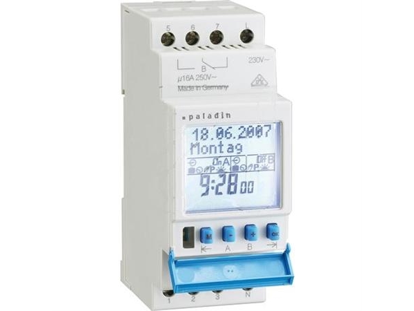 Digital kontaktur astrofunktion modulbredde 35mm, 1 kanal (16A) 230V 50/60Hz, 10 års reserve | EL Artiklar - Elcentral - Automatsäkringar | GameStuff