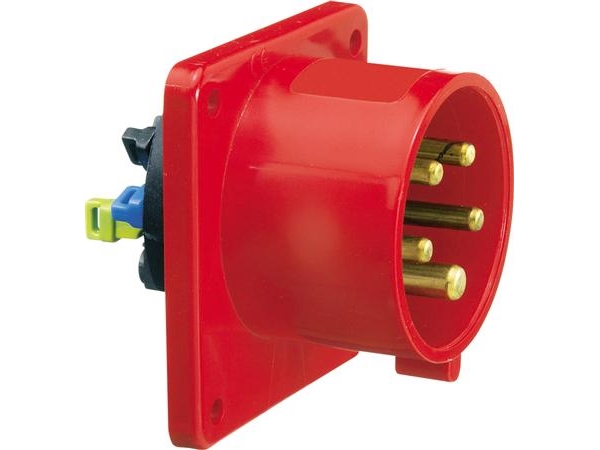 Bals Cee Indtagh6 400V 32A 5 Polet, Rødindbygning Flansch 75X75 Mm, Quick-Connect Ip44 , Polyamid