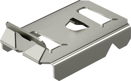 Obo Holder For Deleskinne Til Gitterbakke Rustfri Stål A2.