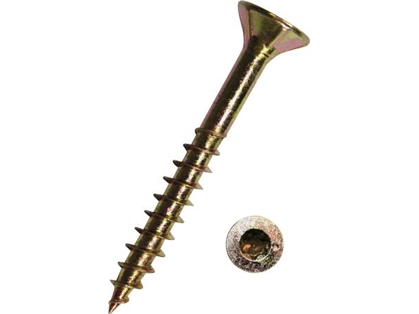 DRESSELHAUS Spontskruv 4,0x30 mm försänkt huvud, torx® 20 slitsadGuldkromat - (200 st.) | Verktyg & Verkstad - Skruvar & Muttrar - Träskruv | GameStuff