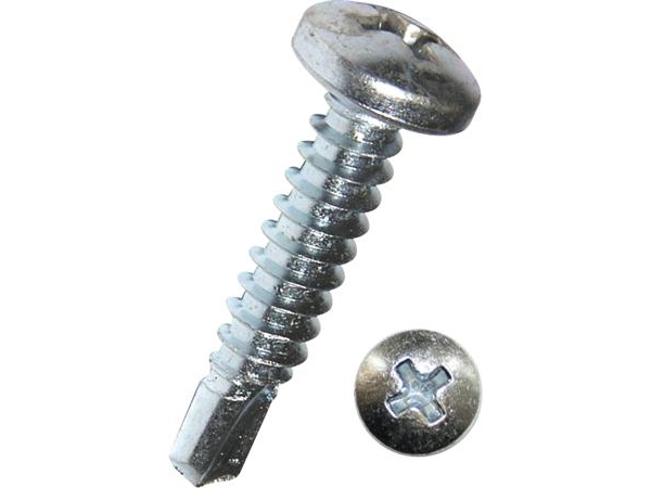 DRESSELHAUS Pladeskrue 3,5x16 mm DIN 7504 med borespids, elforzinket panhoved og phillips kærv PH2 - (100 stk.) | Verktyg & Verkstad - Skruvar & Muttrar - Träskruv | GameStuff