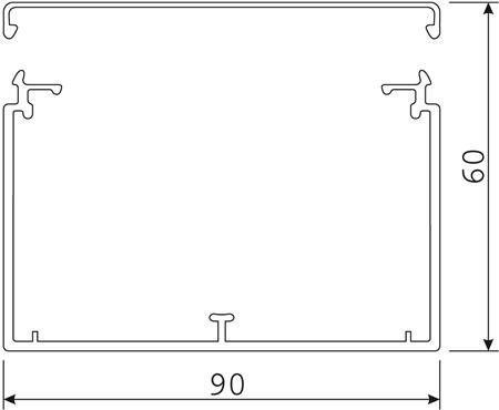 HAGER Kabelkanal LF 60090 PG komplet HxBxL: 60x90x2000mm Perlegrå ral 7035 plast - (2 meter)