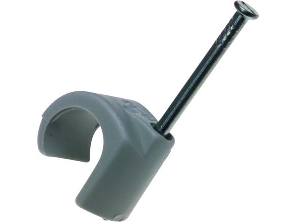 SCHNEIDER ELECTRIC Clips rund 18-22mm grå søm 45mm - (50 stk.) | Rutter och fästanordningar - Skruvklämmor | GameStuff