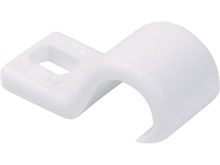 SCHNEIDER ELECTRIC Kabelupphängning plast vit5-7mm med 1 skruvhål 3,8x5,5mm - (100 st.) | Rutter och fästanordningar - Skruvklämmor | GameStuff