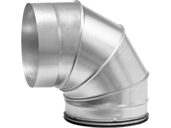 LINDAB Bending BKFMU 200 90, kort, falsad, tillverkad av 4 segment, med hylsor/nippelkoppling. | Ventilation & Klimat - Rör & Kopplingar - Rör och böjar | GameStuff