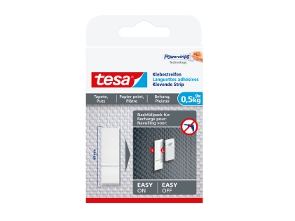 Tesa Klebestreifen Für Tapeten Und Putz, Montageband, Weiß, Indoor, Papier, Putz, 0,5 Kg, 9 Stück(E)