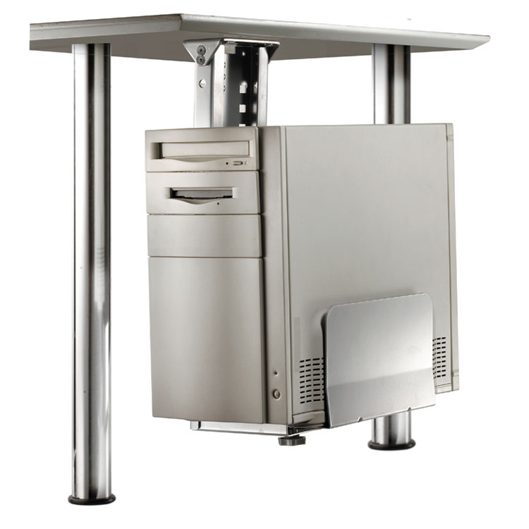 Roline Pc-Halter Silber, Tischmontierte Cpu-Halterung, 30 Kg, Silber, Stahl