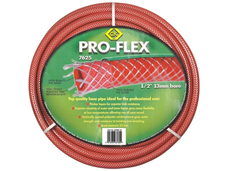 C.K G762530 Pro-Flex Gartenschlauch Innen Schlauchdurchmesser 13 Mm 30 M 1/2" 1 Stk Rot