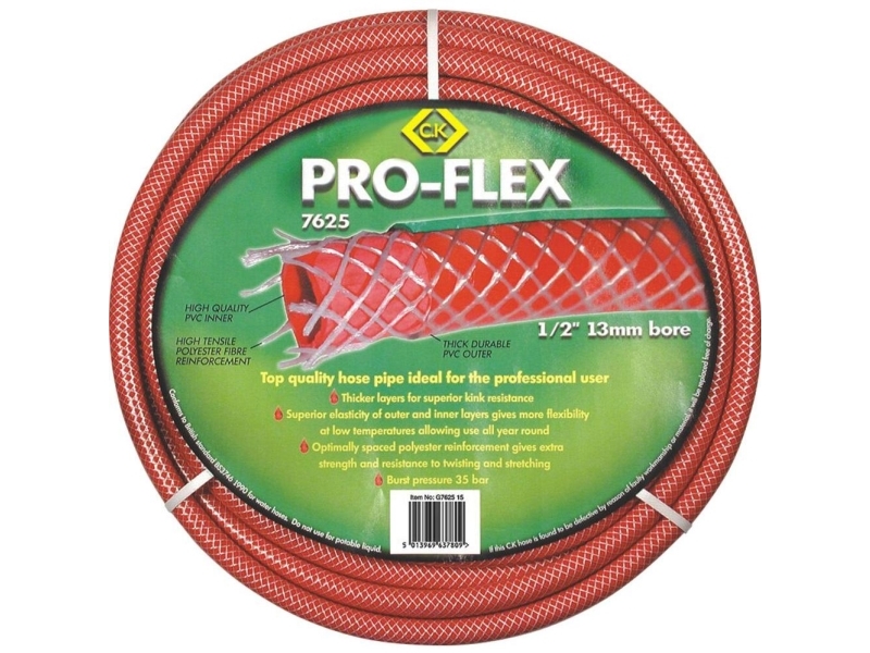 C.K G762575 Pro-Flex Gartenschlauch Innen Schlauchdurchmesser 13 Mm 75 M 1/2 Zoll 1 St. Rot
