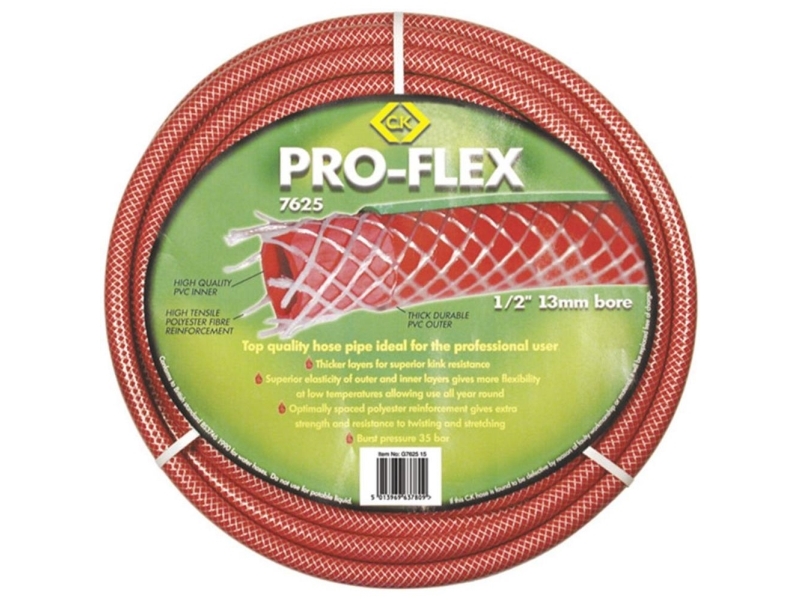 C.K G762630 Pro-Flex Gartenschlauch Innen Schlauchdurchmesser=19 Mm 30 M 3/4 Zoll 1 Stk Rot
