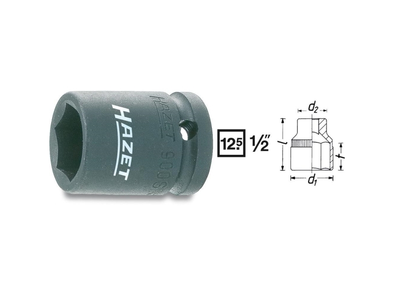 Hazet 900s 21 Krafttop Sort 1 Hoved Er 1 2 Metric 21 Mm