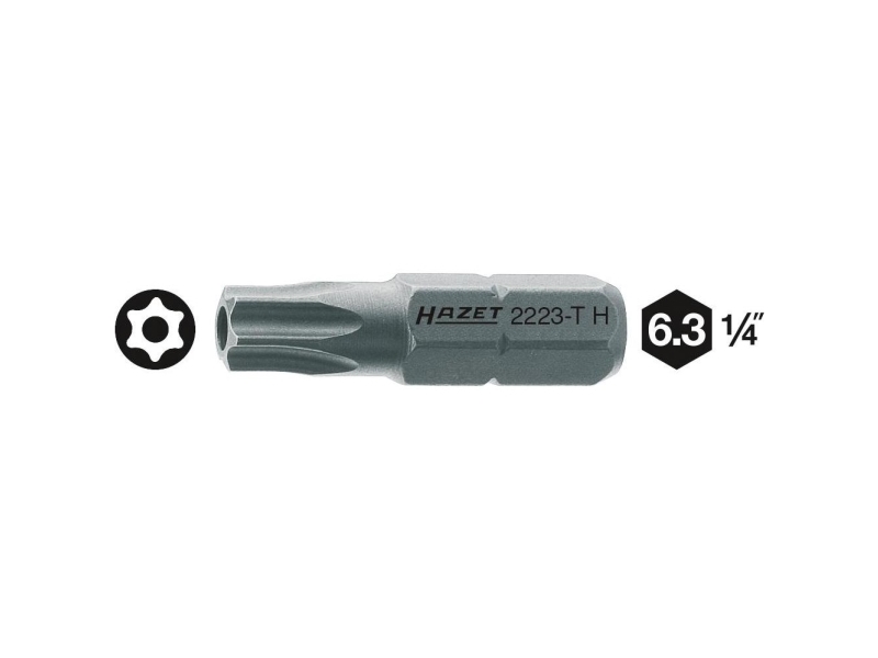 Hazet 2223-T10h Torx-Bit Tr 10 Kvalitetsstål C 6.3 1 Stk