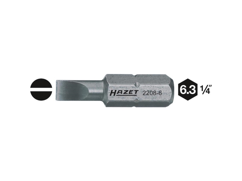 Hazet 2208-10 Schlitz-Bit 6,5 Mm Qualitätsstahl C 6.3 1 St.