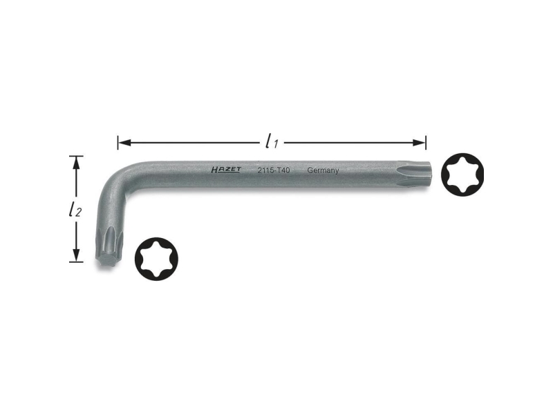 Hazet 2115-T45 Indvendig-Torx Vinkelskruetrækker T 45