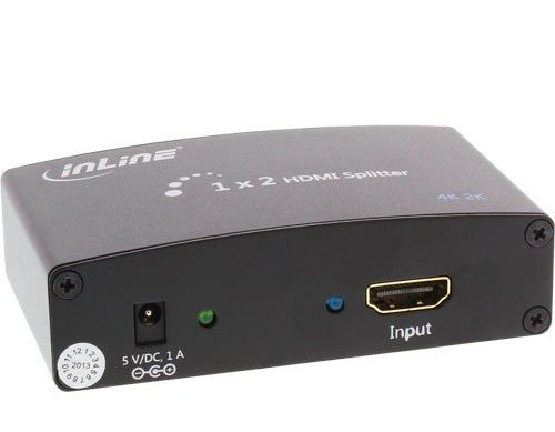 Inline Hdmi Splitter/Verteiler, 2-Fach, 4K2k Kompatibel, Hdmi, 1.4A, 2X Hdmi, Schwarz, 159 G, 118 Mm