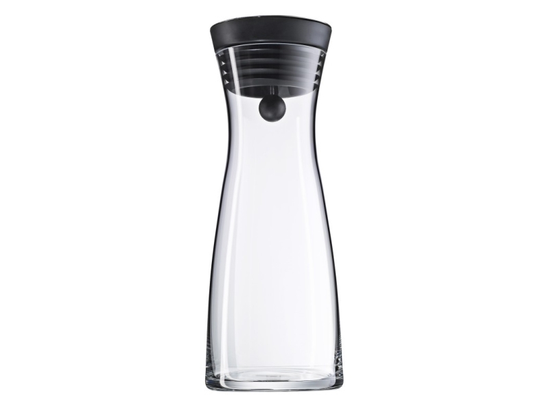 Wmf Wasserkaraffe 0,75 L Basic, 0,75 L, Schwarz, Transparent, Glas, Silikon, Edelstahl, Köhler & Wilms, Basic, 10 Cm