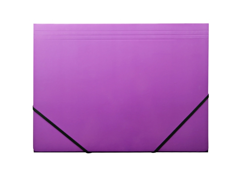 Kartongmapp Q-Line A4 lila med 3 flikar och elastisk blank - (10 st.) | Papper & Emballage - Kalendrar & Anteckningsböcker - Kalendare | GameStuff
