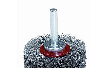 Axialbürste 70X11x6 Mm - Auf Griff, Gewellter Edelstahldraht 0,20 Mm Max. Drehzahl 15000