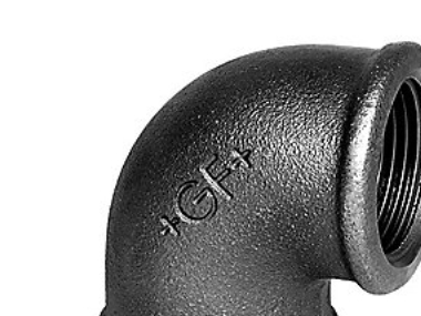 GF GEORG FISCHER 1 - 1/2 svart vinkel 90 grader uttag / hylsa | VVS Artiklar - Rör & Kopplingar - Gänga rör och rördela | GameStuff