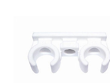 Dobbelt Klemrørbærere 22mm - | VVS Artiklar - Dränering - Vita dräneringsrör | GameStuff