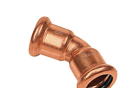 böjning 42 mm 45° M-M - hylsor och hylsor Cu press. M- och V-brickor | VVS Artiklar - Rör & Kopplingar - Kopparrör och rördelar | GameStuff