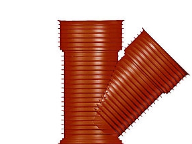 Uponor Double/Rib2 250 X 250 Mm 45 Gr. Pp-Grenrør, U/Gummiringe