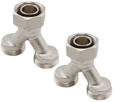 Uponor Doppelverteiler Für Flush T Push 12 Pumpendurchlass Ohne Umlenkungen Für Fußbodenheizungsrohre. 15Mm Kompression Für Kupferanschluss Primär