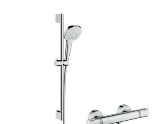 Hansgrohe Croma Select E Duschsystem Für Freistehende Vario Mit Ecostat Comfort Thermostat Und 65 Cm Brausestange
