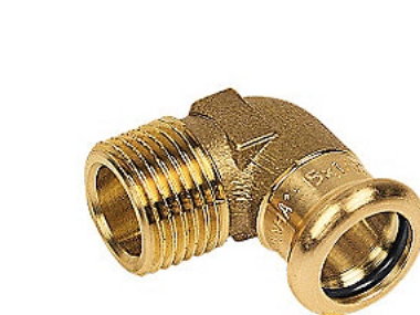 böjning 3/4-18mm 90°M-N - nippel Cu press. M- och V-brickor | VVS Artiklar - Rör & Kopplingar - Kopparrör och rördelar | GameStuff