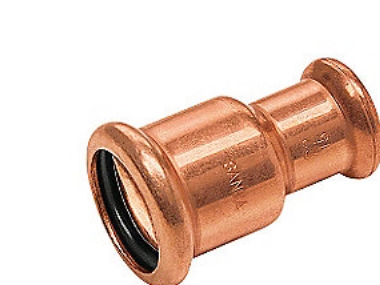 reduktionsmuffe 18x12mm - 18x12 mm med 2 muffer. Cu press. M og V bakker | VVS Artiklar - Rör & Kopplingar - Kopparrör och rördelar | GameStuff