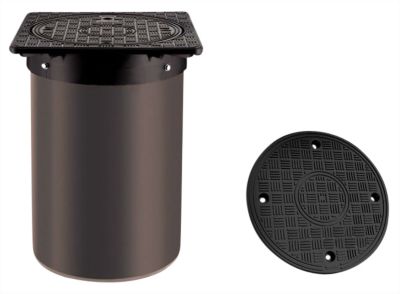 Dæksel 315mm PP på teleskoprør - firkantet, låsbart, belastn.kl. A15. Uni-Seals