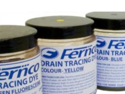 Farvesporstof for vand, gul - fluorescerende pulver, 200 gr.