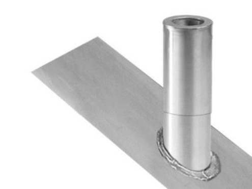 Jual udluftning til 110mm rør - 30° zink, zink flange 300x600mm