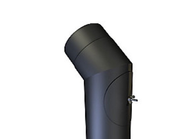 Mb Sorte Røgr. 130Mm Knærør 45 - Knærør 45Ø Med Renseklap