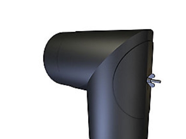 Mb Sorte Røgr. 130Mm Knærør 90 - Knærør 90Ø Med Renseklap