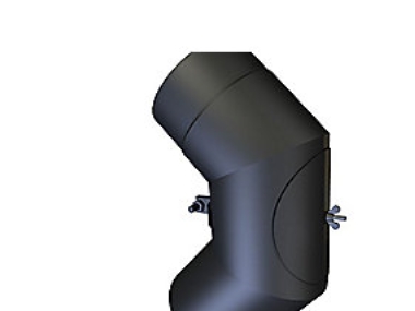 130 Mm Metalbestos Knie-Rohr 90° Mit Fase Und Reinigungsdeckel