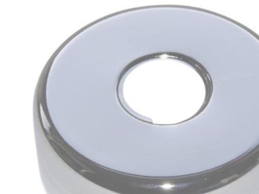 Vægroset 80 mm ø, 30 mm - 3/4 gev. forkromet