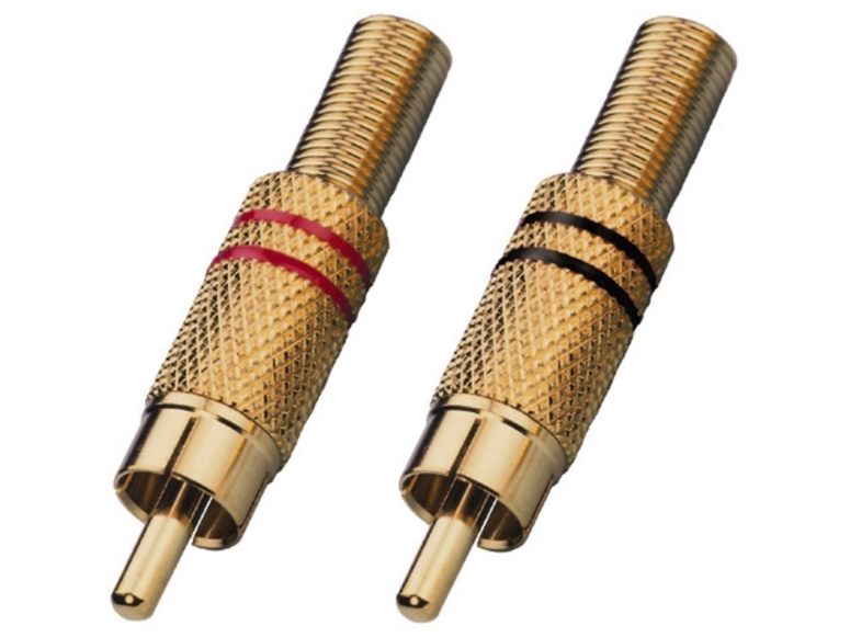 Phono stik, Forgyldt metal sæt med 2 stk. - T-708GLC