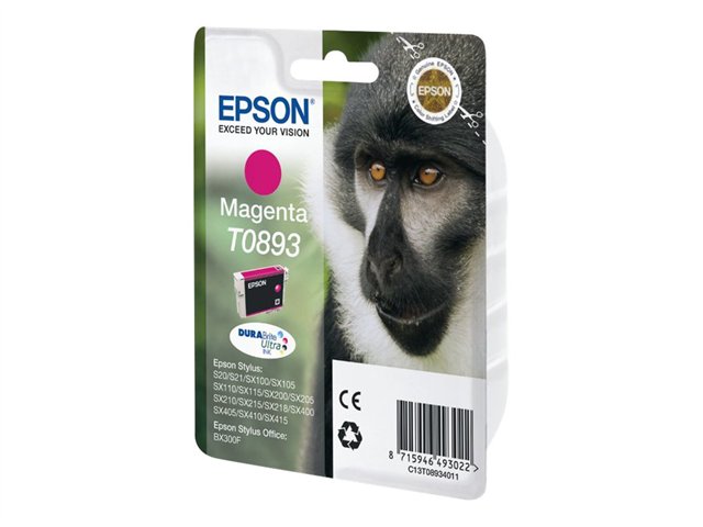 Epson T0893 - 3,5 Ml - Magenta - Original - Blister - Tintenpatrone - Für Stylus S21, Sx110, Sx115, Sx210, Sx215, Sx400, Sx405, Sx410, Sx415 Stylus O