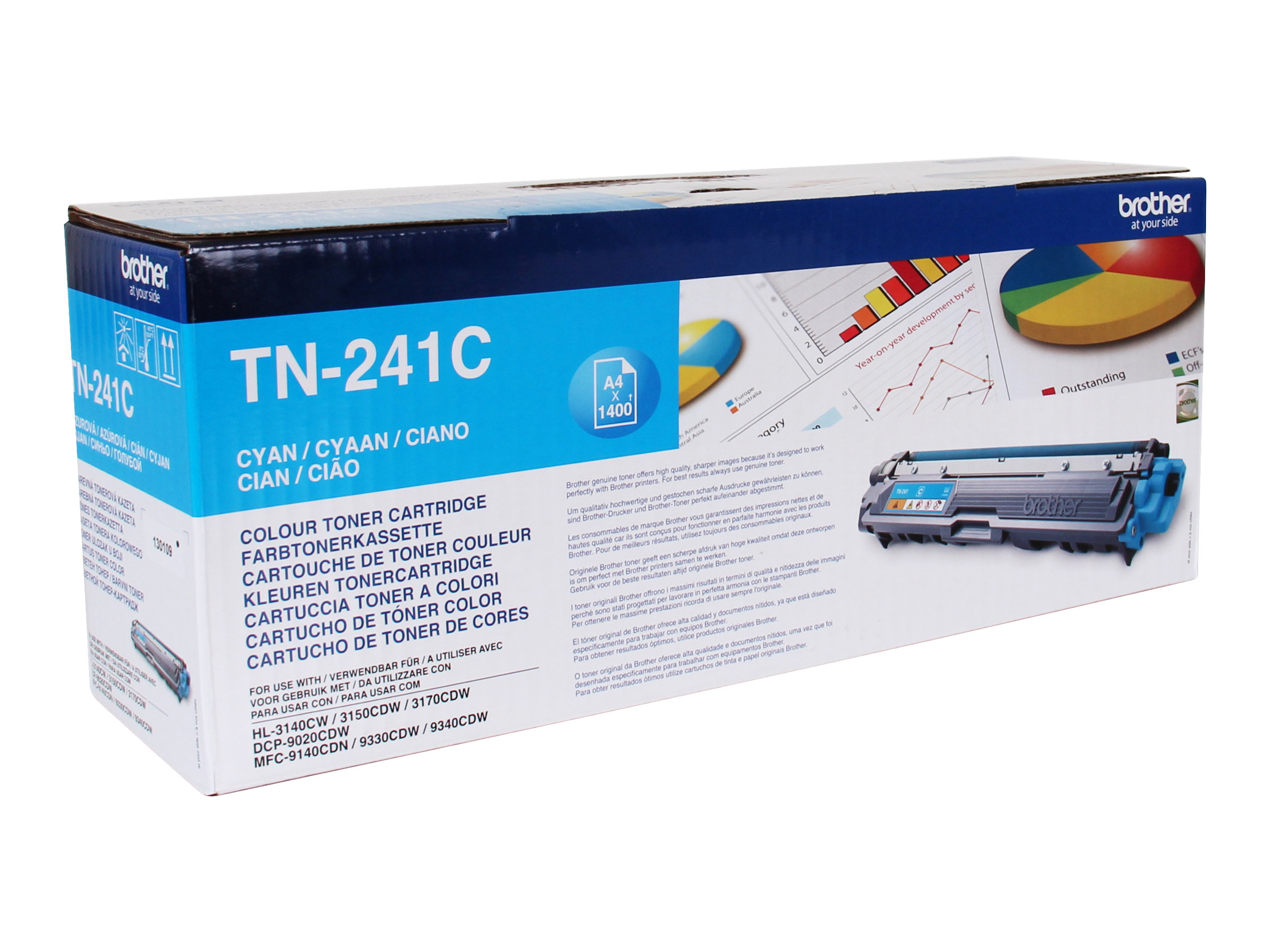 Brother Tn241c - Cyan - Original - Tonerpatron - For Brother Dcp-9015Cdw, Dcp-9020Cdw, Hl-3150Cdw, Mfc-9140Cdn