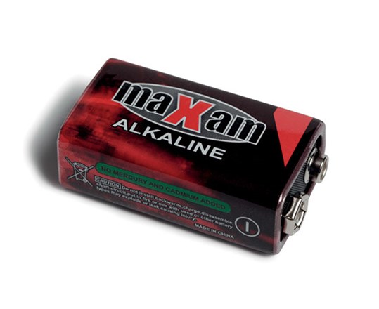 9V/6Lr61 Alkaline Batteri Maxam 1Stk I Blisterpk.