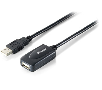 Equip Aktive Usb 2.0 A Verlängerungskabel Stecker Auf Buchse, 5M, 5 M, Usb A, Usb A, Usb 2.0, Männlich/Weiblich, Schwarz